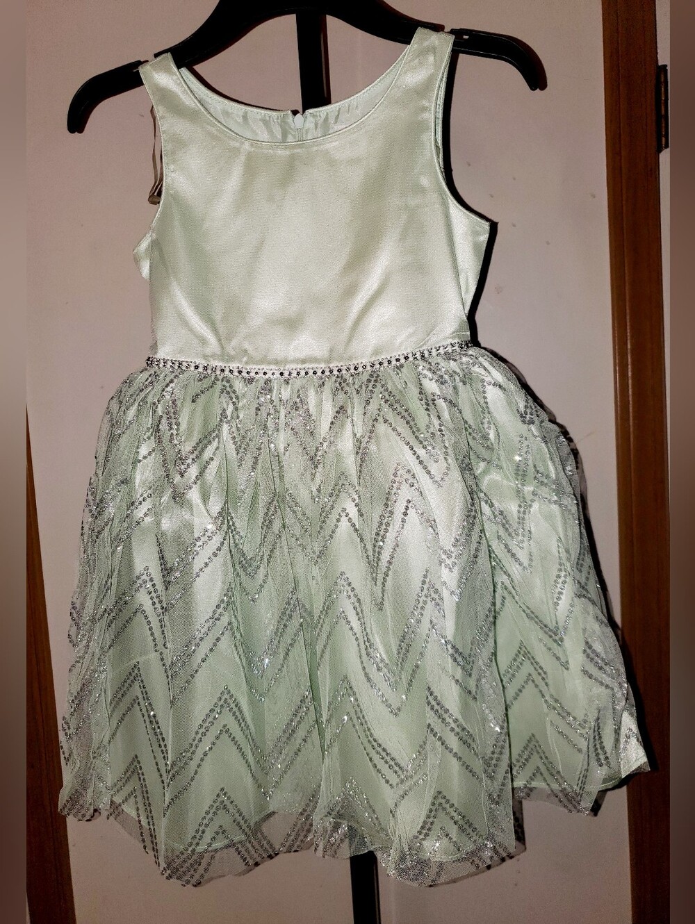 Sweet Heart Rose Girls Sparkle Tulle Party Dress in Mint Green NWT Size: 6